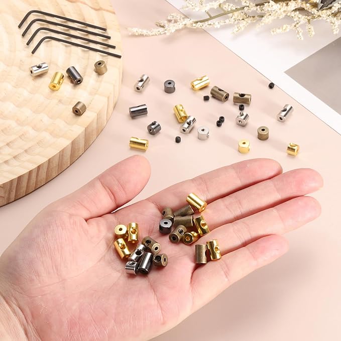 MECCANIXITY 30 Pcs Metal Locking Pin Backs, Locking Pin Keepers Locking Clasp 5mm(H) with 4 Wrench Replacement in Storage Case for Badge, Brooch, Silver Tone