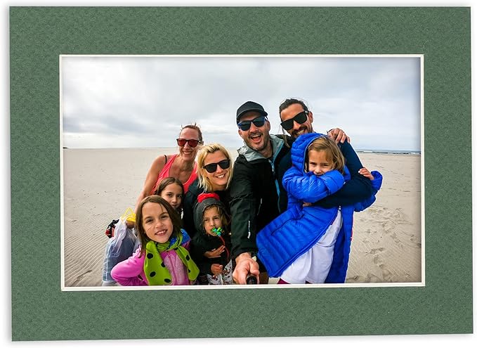 11x14 Mat for 8.5x11 Photo - Precut Hunter Green Picture Matboard for Frames Measuring 11 x 14 Inches - Bevel Cut Matte to Display Art Measuring 8.5 x 11 Inches - Acid Free Pack of TEN MATS