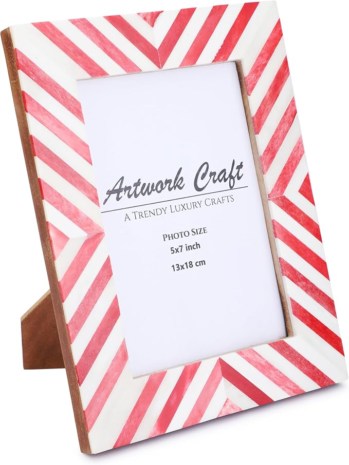 Picture Photo Frame Chevron Herringbone Art Inspired Vintage Table-Top/Wall - Image 2