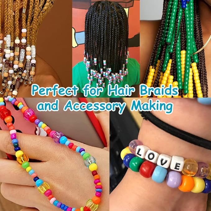 1100 Pcs Mixed Colors Shape Barrel Plastic Loose Beads - Image 4