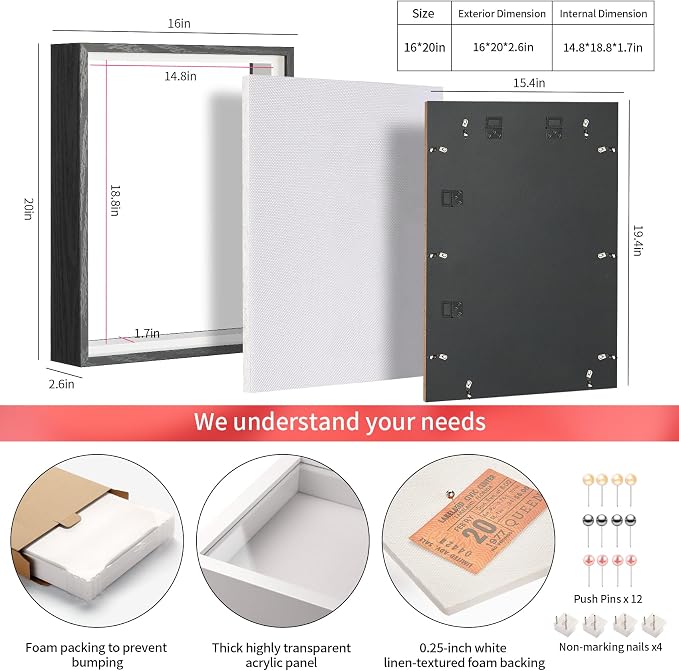 16x20 Large Shadow Box Picture Frame - Image 3