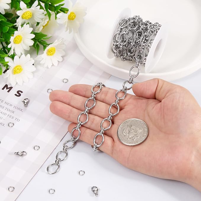 2 Meters Stainless Steel Jewelry Making Chains Oval Chain Bulk | Chunky Chains - Image 6