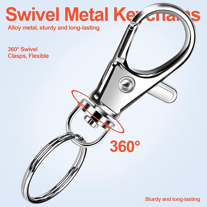 LEOBRO 70PCS Lobster Claw Clasps and Key Rings, Keychain Making kit - Image 7
