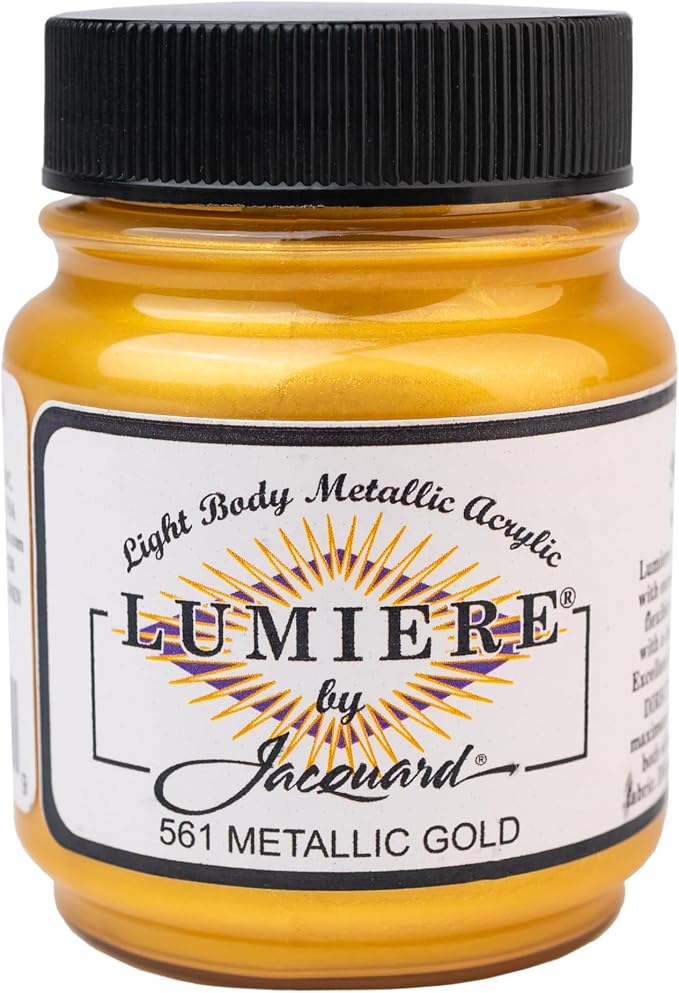 Jacquard Lumiere 2.25oz Fabric Paint Metallic Gold by Jacquard
