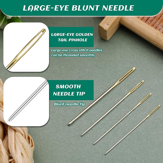 Fteven 30PCS Cross Stitch Needles, Size 24 Stainless Steel Embroidery Needles - Image 3