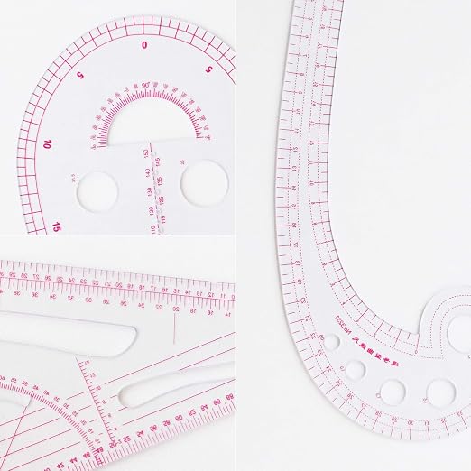Fashion Clear Metric Sewing Ruler Set, French Curve Pattern Making Ruler Kit - Image 4