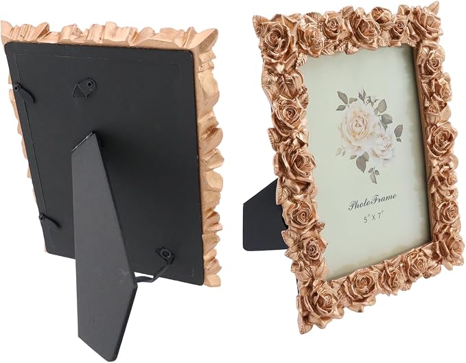 Coshar Picture Frames Rose Gold 5x7 Inch Rustic Photo Frame | Glass Front - Image 4