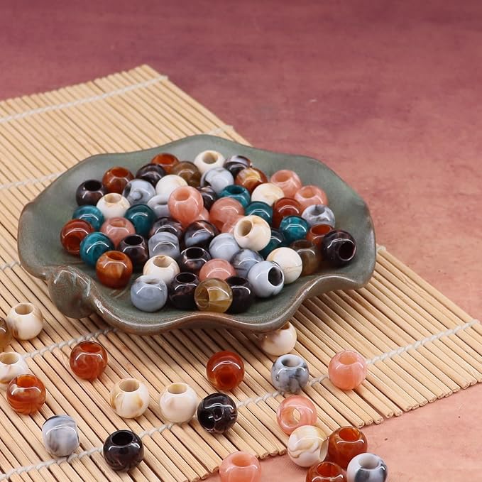 160pcs 12mm Acrylic Mix Color Large Hole Round Beads - Image 4