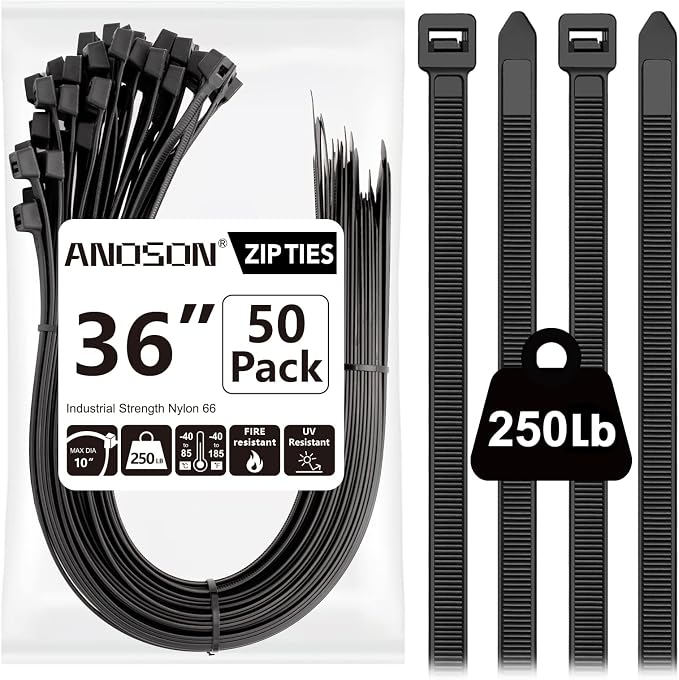 Large Zip Ties 36 inch, Long Zip Ties Heavy Duty by ANOSON