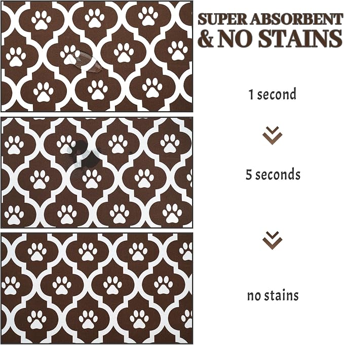 Dog Food Mat 24X32 Inch Pet Feeding Absorbent Mats - Image 3