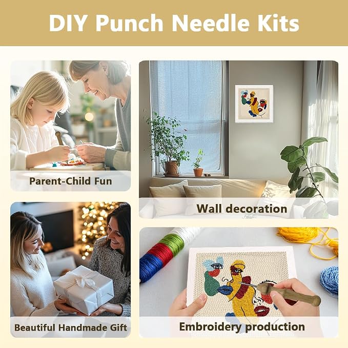 Doodlream Line Female Face DIY Punch Needle Embroidery Kit - Image 4