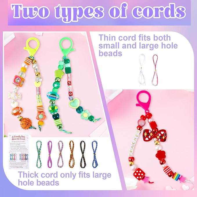 TOHONGADON 1501 Pcs DIY Bag Charm Kit, Colorful Keychain Making Kit, - Image 5
