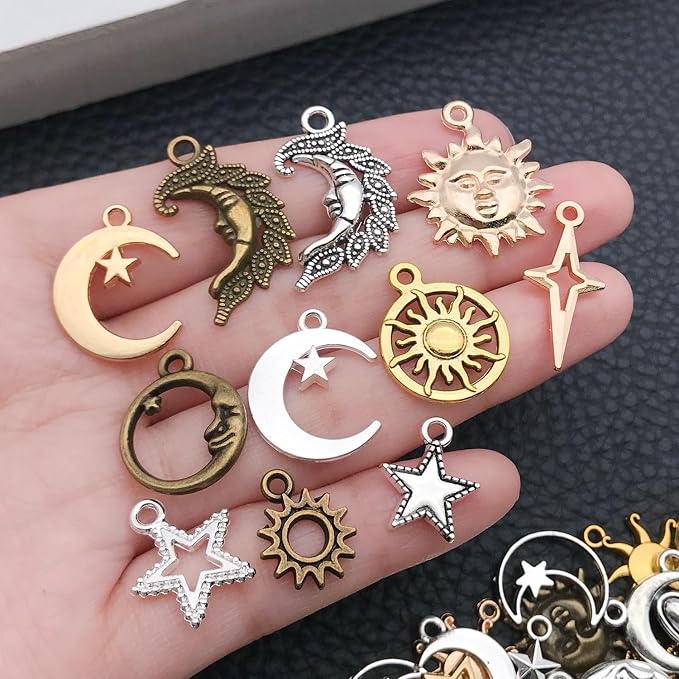 WOCRAFT 100pcs Sun Moon Star Charms - Image 3