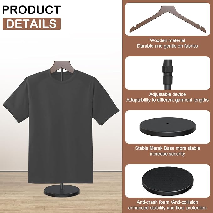 OLV 2 Pack Shirt Display Stand, 18-34 Inch Height Adjustable Mannequin Torso - Image 2