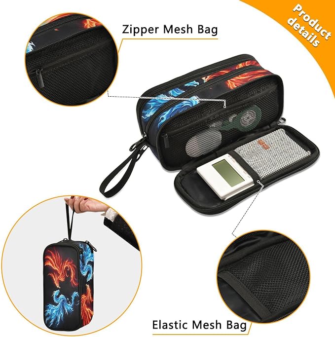 Dragon Phoenix Pencil Case Box Boys Girls Large Pencil Pouch - Image 2