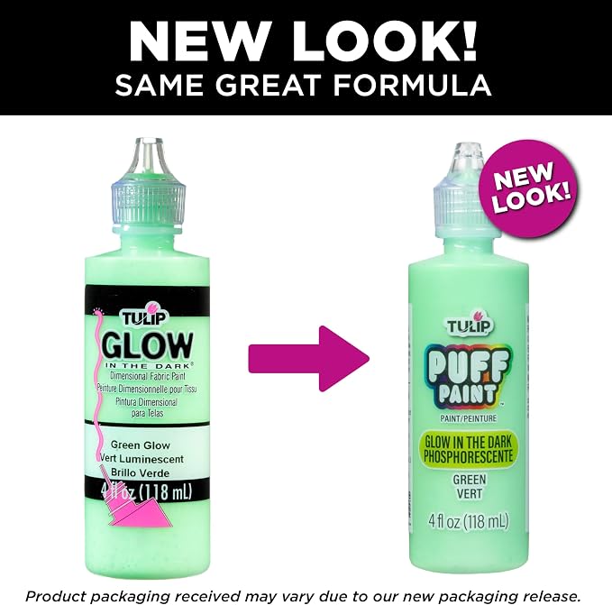 Tulip Puff Glow In The Dark Fabric Paint, Permanent Craft Paint - Image 6
