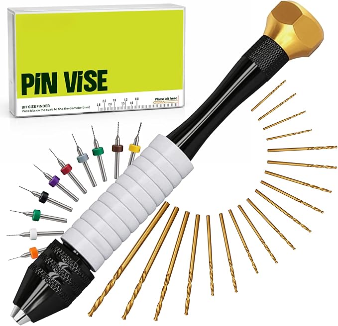Precision Pin Vise Hand Drill Set, 28 Micro Drill Bits by Craft911byLIME