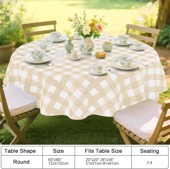 Smiry Plastic Table Cloth, Waterproof Vinyl Tablecloth - Image 7