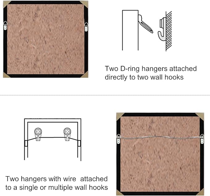 20 Pack D-Ring Steel Picture Hangers Heavy Duty with Screws Picture Frames Double Holes Clasp Picture Hang Solutions, for Hanging Clock Paintings Artwork Picture Frame Hook Photos Mirrors