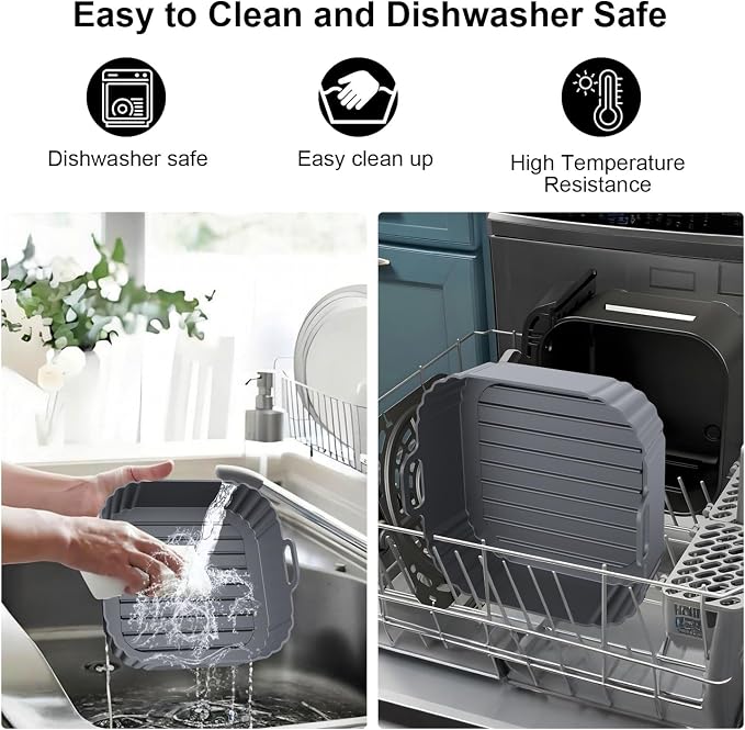 Square Silicone Air Fryer Liners 2 Pack, Compatible - Image 6