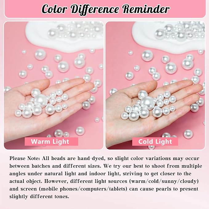 80PCS 20mm Pearls for Crafting, Artificial Pearl Beads for Vase Filler - Image 7