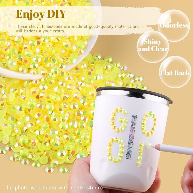 12000PCS 2mm Resin Jelly Rhinestones in Bulk, Bedazzling Flatback Crystals - Image 4