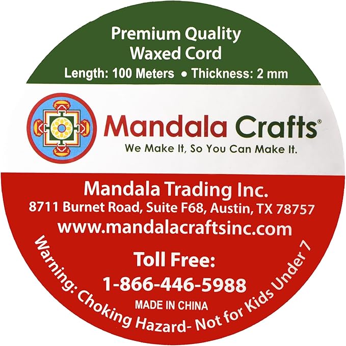 Mandala Crafts 2mm 109 Yards Cream Cotton Waxed Cord for Jewelry Making Bracelet Cord Waxed String - Beading String Thread Jewelry Cords for Necklaces String