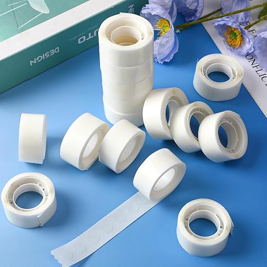 UPINS Glue Points Dots, 1500Pcs Balloon Glue Adhesive Dots Double Sided Removable Glue Tape Dots for Balloons Crafts Decoration, 6 mm
