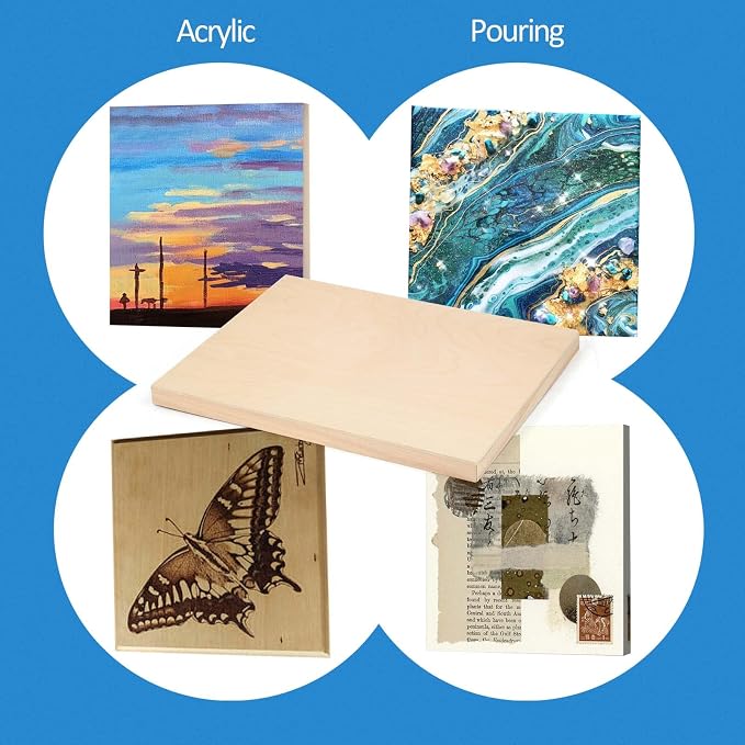 Falling in Art 2 Pack 20x20 Unfinished Birch Wood Panels Kit - Image 3