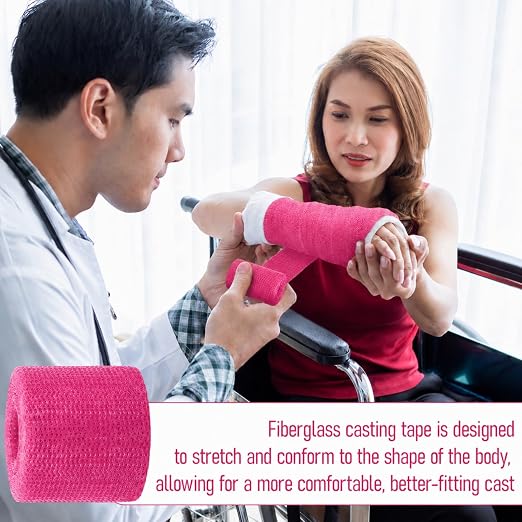 Geiserailie 4 Rolls Bright Pink Fiberglass Casting Tape 2 in × 12 Ft Cast - Image 5