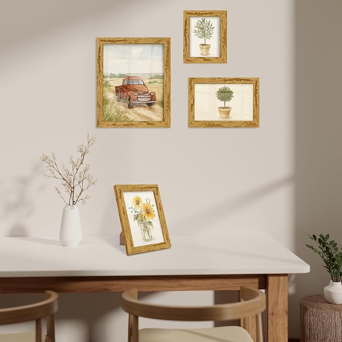 puthiac 8x10 Rustic Farmhouse Picture Frame, Natural Pine, 1 Pack | Distressed - Image 7