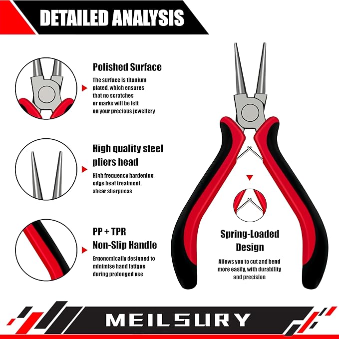 8PCS Jewelry making tools, jewelry tools set with Wood Holder,Professional jewelry pliers idear for DIY jewelry repair, wire wrapping, beading, crafting, crimping, and cutting
