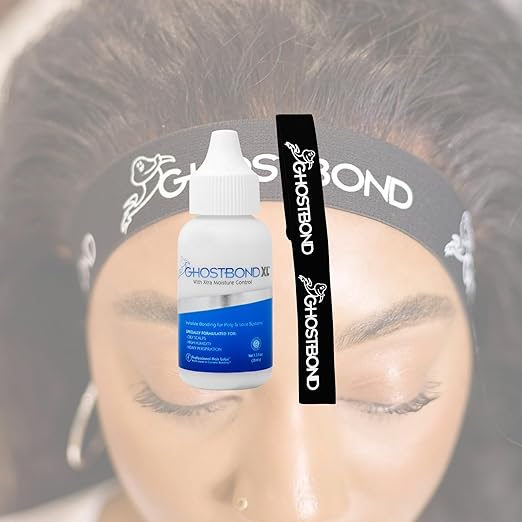 GHOSTBOND XL Hair Replacement Adhesive 1.3oz & Elastic Meltband Set | Invisible Bonding, Sweat-Resistant Wig Glue for a Flawless Hairline