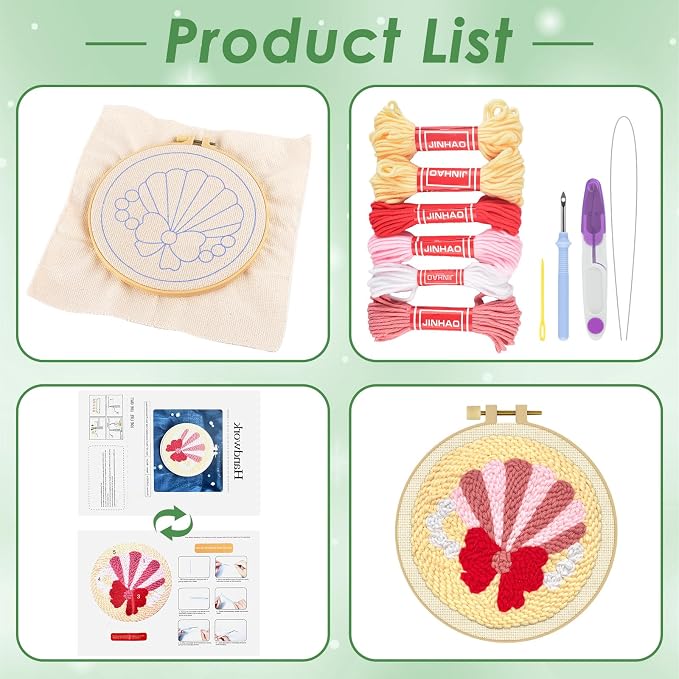 ERKOON Punch Needle Kit Adults Beginners, DIY Easy Sea Animals Embroidery Set - Image 2