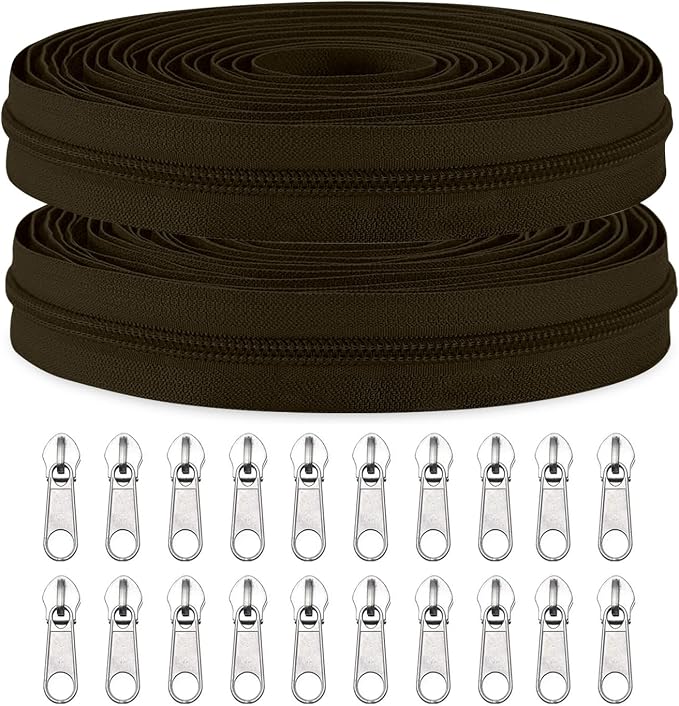Sawoake 10 Yards Bulk Zipper, Zippers by Zipper