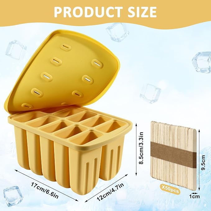 Popsicles Molds, 10 Cavity Silicone Popsicle Molds Easy-Release BPA-free - Image 2