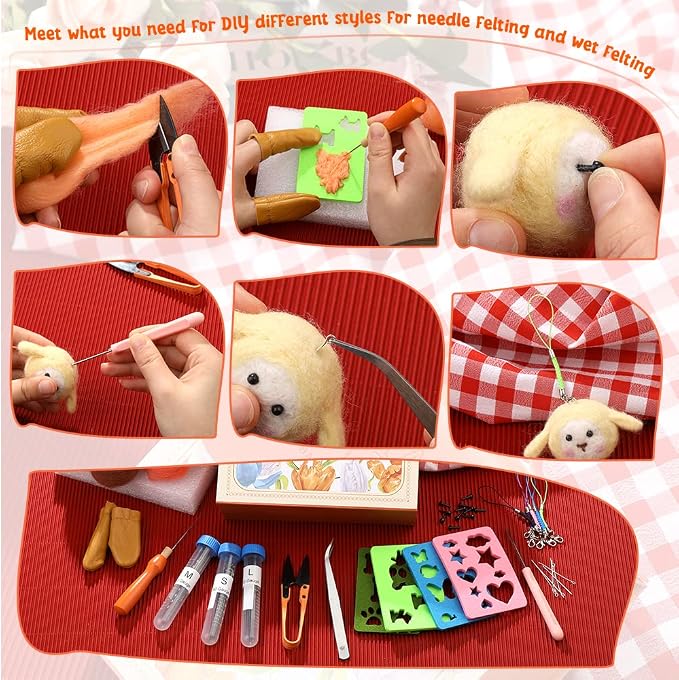 Mayboos Needle Felting Kit, Wool Roving 20 Colors Set, Wool Felting Tool - Image 5