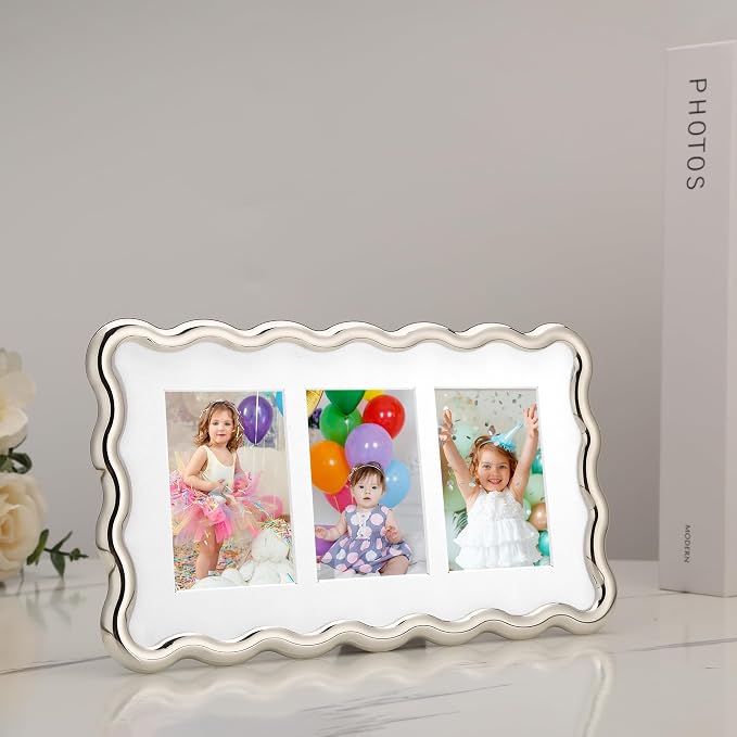 3-2x3'' Silver Heavy-Duty Zinc Alloy Picture Frames, Wave Design Silver Picture - Image 5