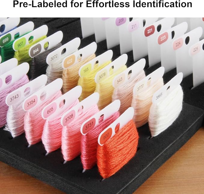 Hamtery Plastic Embroidery Floss Bobbins, Pre-Labeled Color Number Embroidery Thread Organizer for Cross Stitch Thread Storage-No Foam Inserts (Set 3: 500pcs)