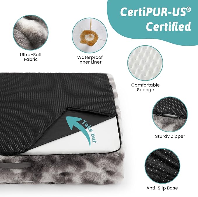 Faux Fur Orthopedic Dog Bed, Large Dog Bed, Supportive Foam Pet Sofa - Image 5