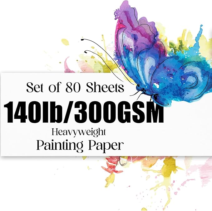 Watercolor Paper 8.5x11 inches 80 Sheets, Heavyweight Artist Paper 140lb/300GSM - Image 2