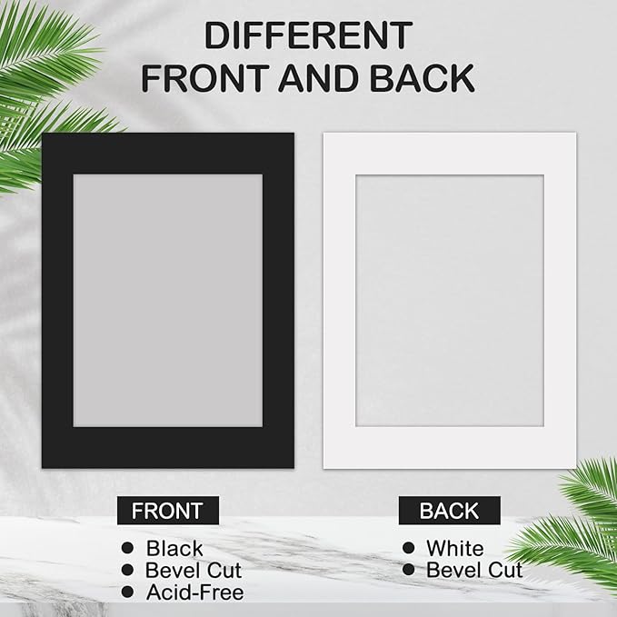 15 Pack 12x16 Black Picture Mats, Frame Mattes for 9x12 Pictures Display Photo Frame Mat Core Bevel Cut Mat Board Show Kit for Photos, Prints, Artworks