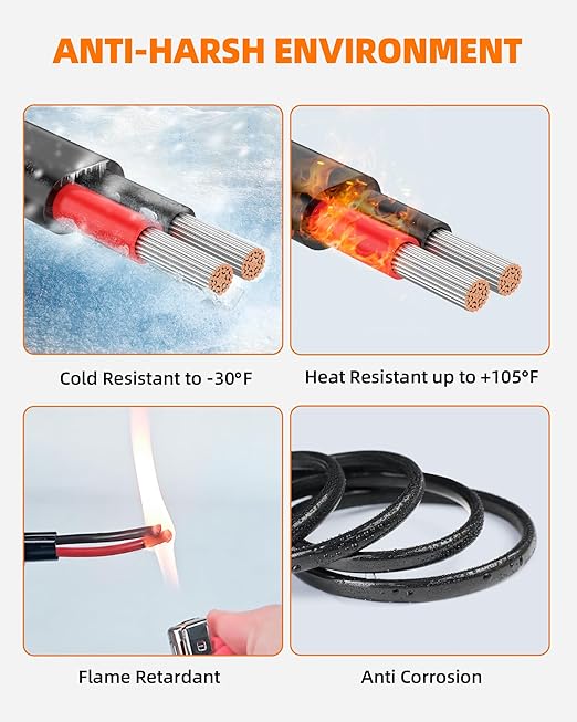 16 Gauge Wire, 16 AWG 2 Conductor Electrical Wire, Flexible/Oxygen-Free Tinned Copper/Stranded PVC 16/2 Cord for Automotive, Marine, LED Strips, Solar, RV, Lighting (200FT)