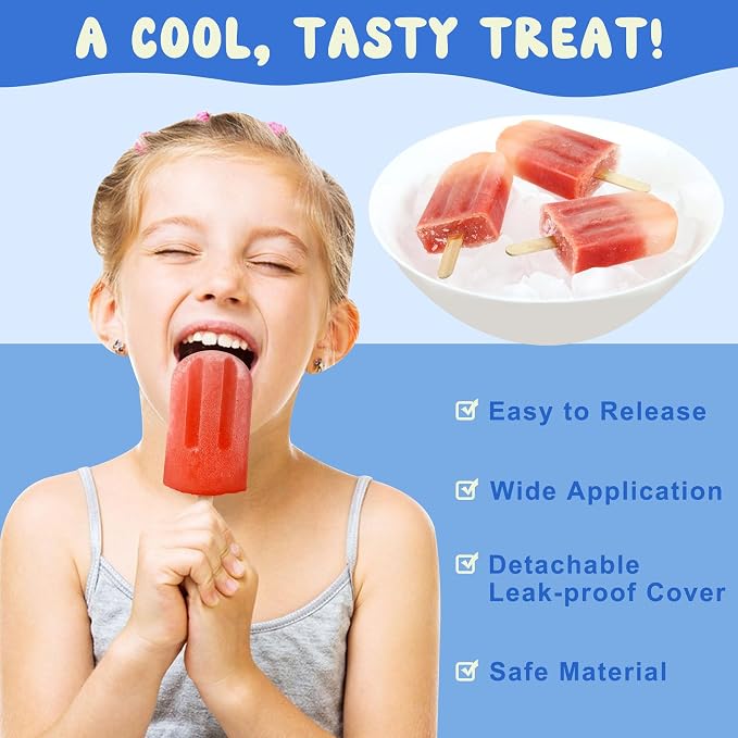 Popsicles Molds, 10 Cavity Silicone Popsicle Molds Easy-Release BPA-free - Image 7