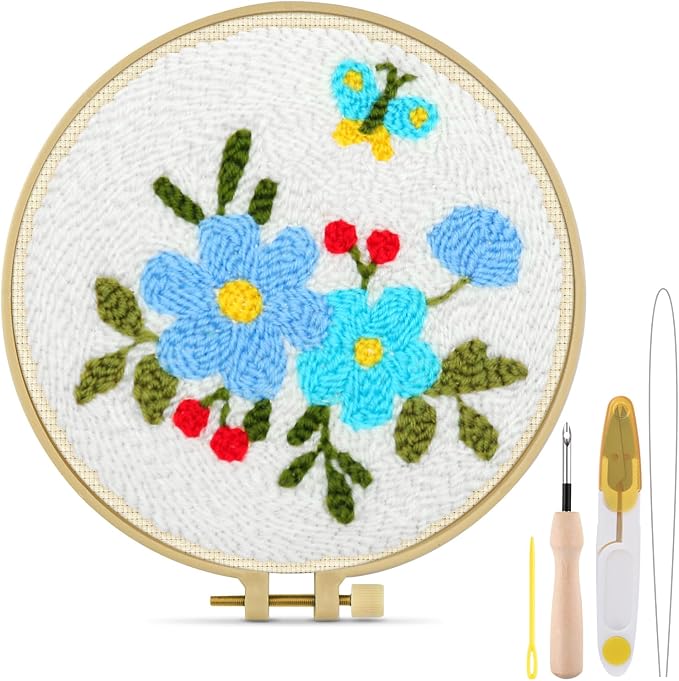 TINDTOP Punch Needle Embroidery Kits, Flowers Punch Needle Kits by TINDTOP