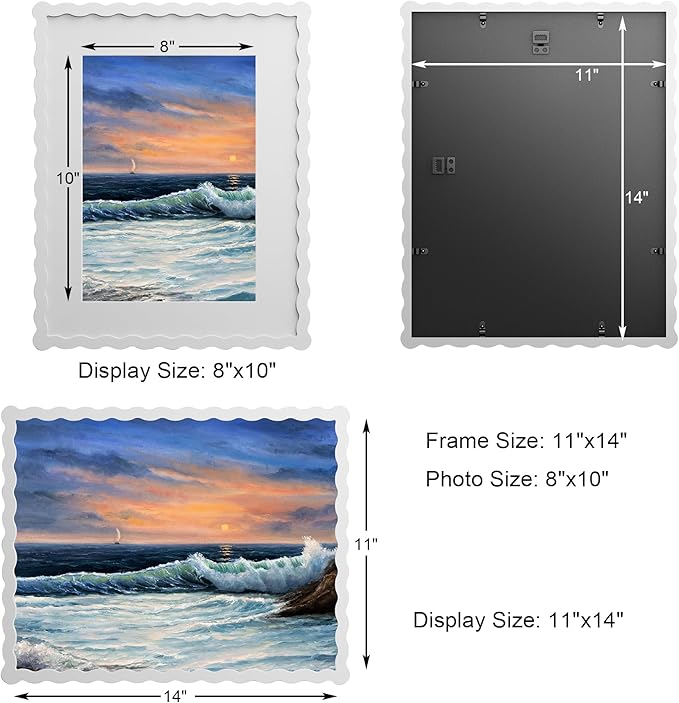 11x14 Wavy Picture Frame With Mat - Image 2