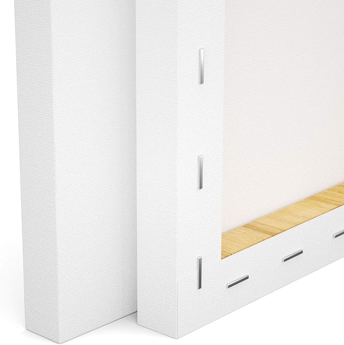GOTIDEAL Stretched Canvas, 12x16 Inch Set of 6, Primed White - 100% Cotton Artist Canvas Boards for Painting, Acrylic Pouring, Oil Paint Dry & Wet Art Media