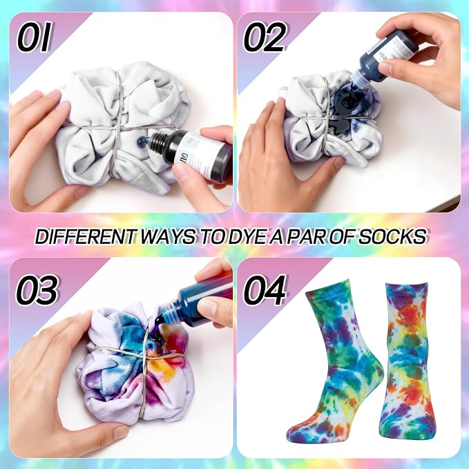Chicingyou White Cotton Socks for Tie Dye Painting Graffiti White Crew Ankle - Image 5
