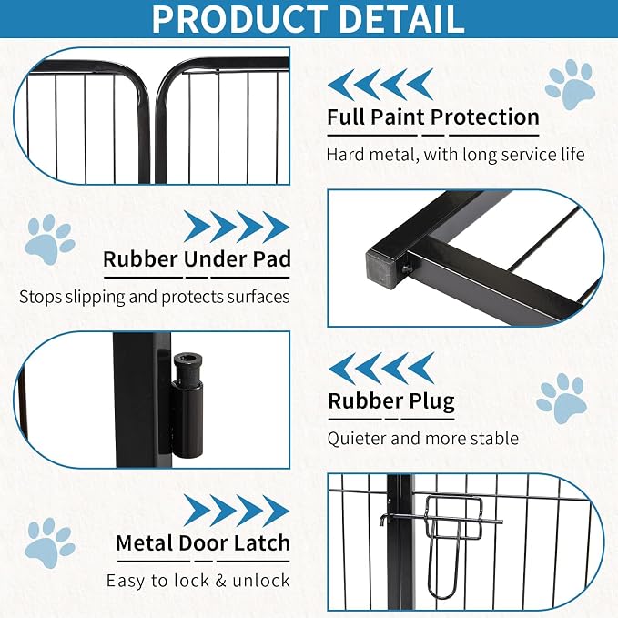 NEWBULIG Dog Playpen 16 Panels 24" Height Foldable Heavy Duty Metal Dog - Image 4