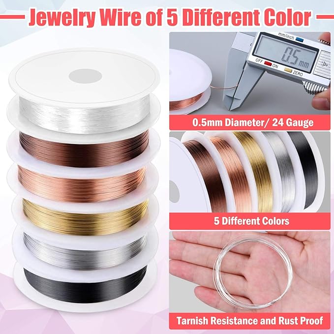 Thrilez Wire Wrapping for Jewelry Making, Repair and Beading Supplies Kit - Image 3
